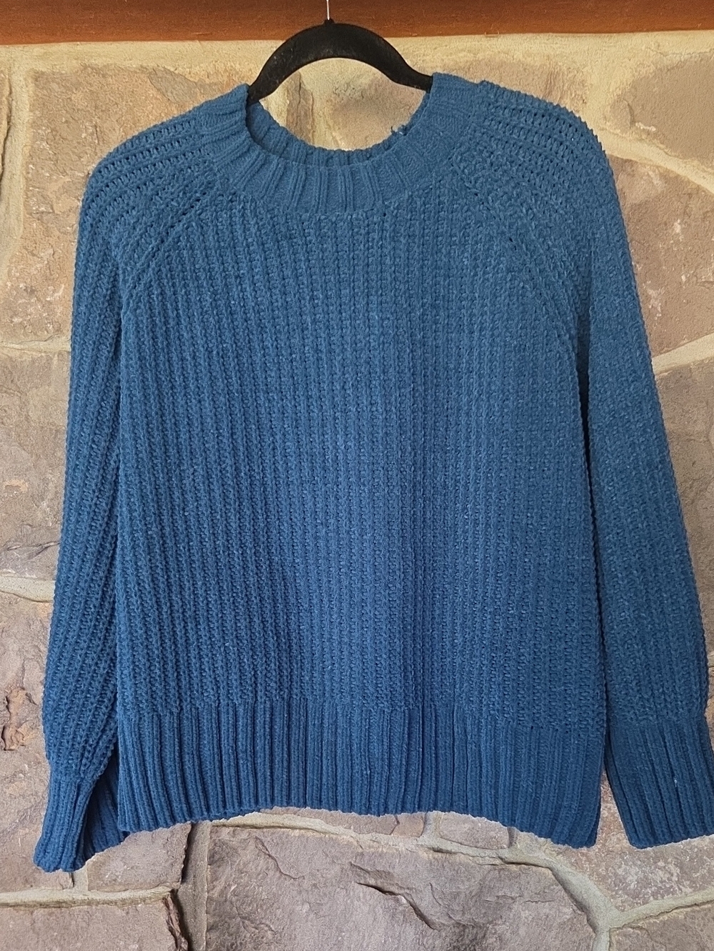 dip Chunky Ribbed Crewneck Sweater - Teal Blue